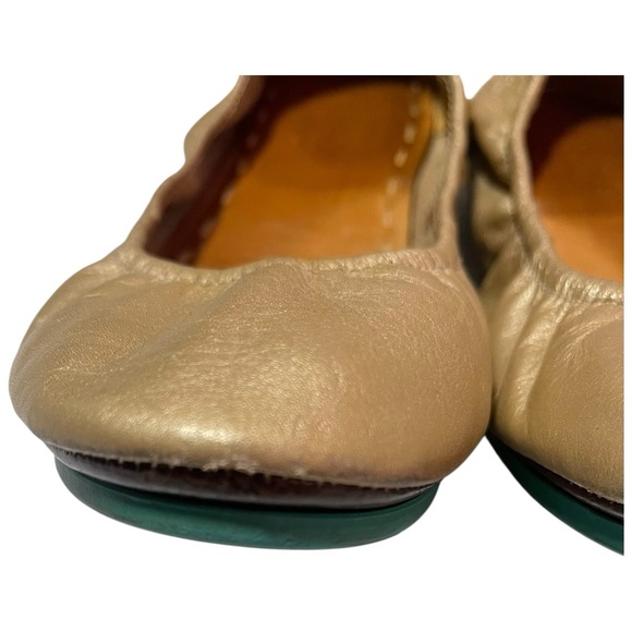 TIEKS Gold Ballet Flat Comfort On The Go Shoes Size 8 - Picture 9 of 11